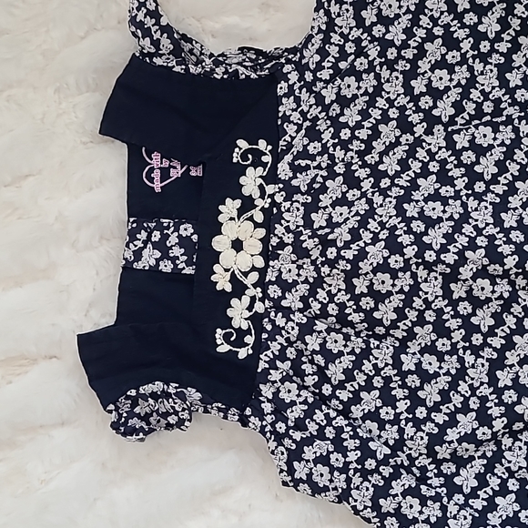 Cherokee Dresses Baby Girl 2 Piece Dress Bundle White Floral Satin